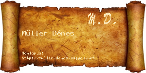 Müller Dénes névjegykártya